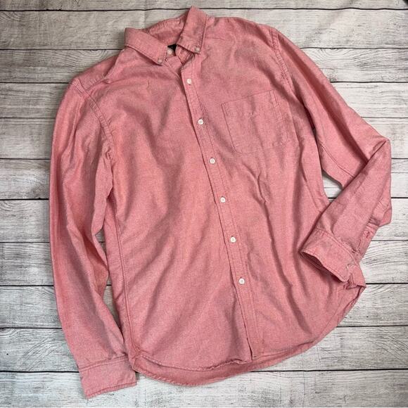 J. Crew Men's Classic Button-Down Oxford Shirt Light Red Size Medium - Picture 1 of 6